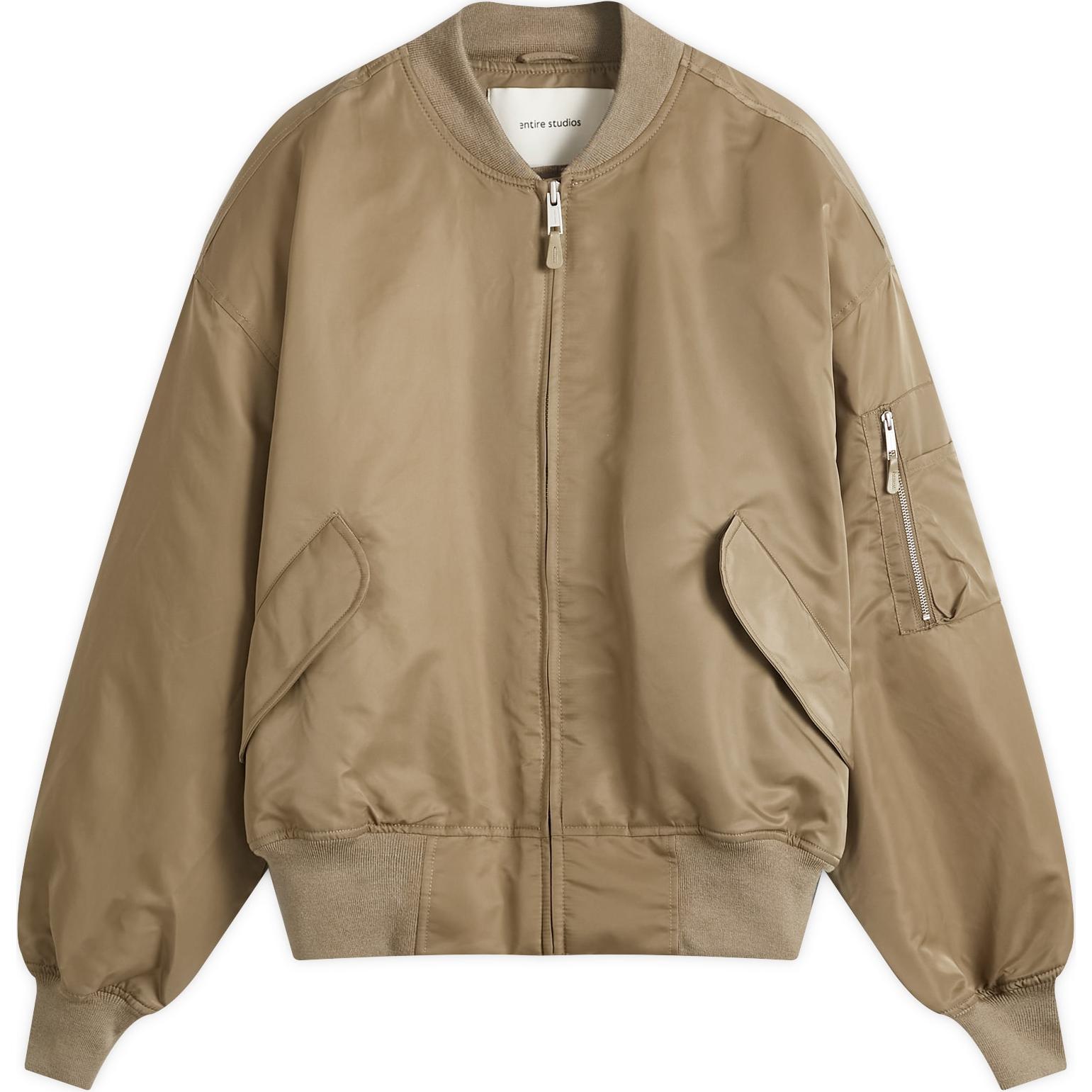 Entire Studios Cream Zip-Up Loose Fit Bomber Jacket Men ES2540SC