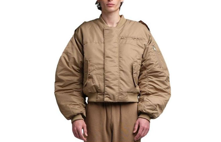 Entire Studios Drop5 Short High-Neck Velcro Jacket Camel Unisex ES2234CA