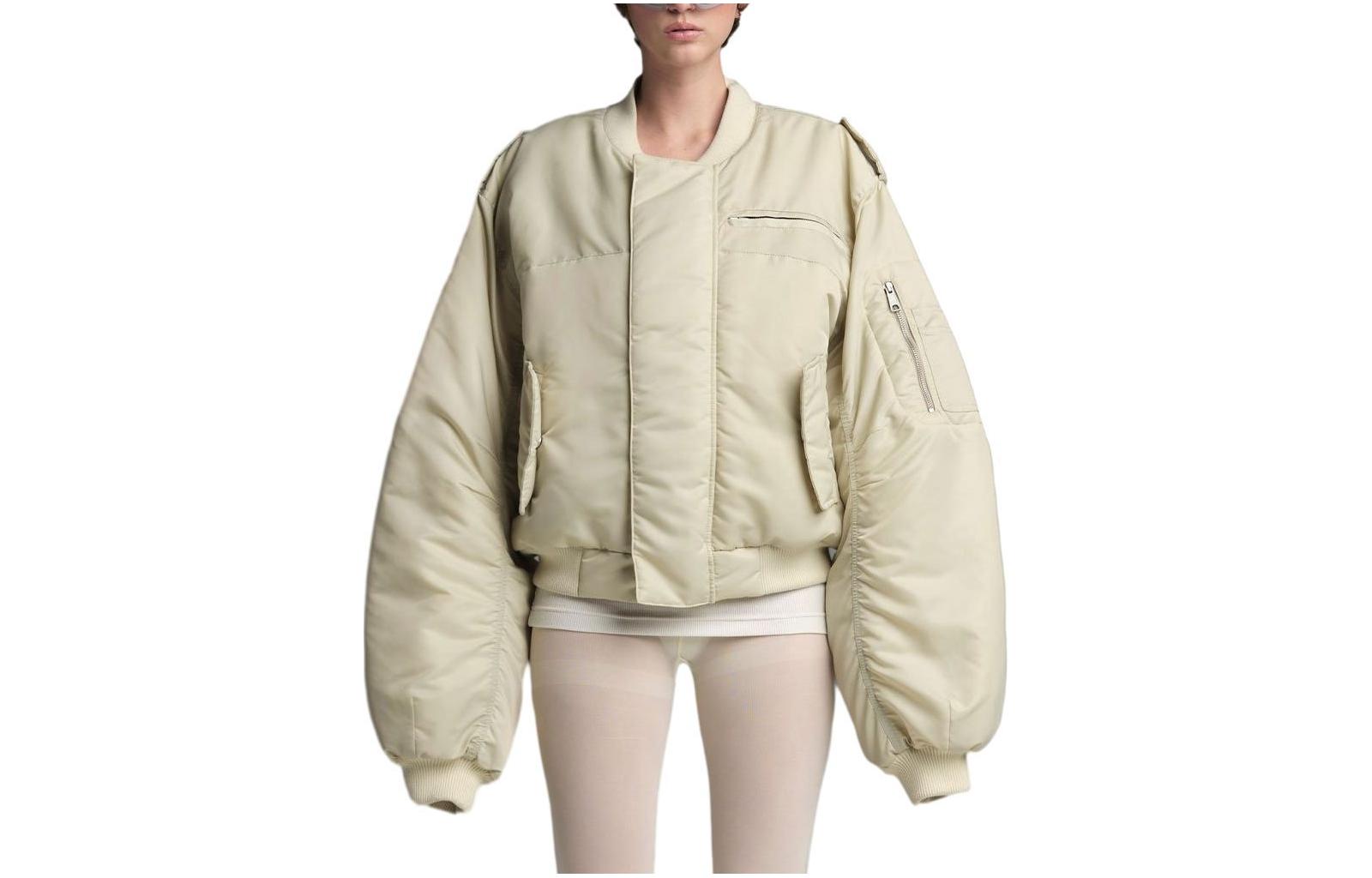 Entire Studios Drop5 Stand Collar Velcro Long Sleeve Jacket Unisex White ES2234SY