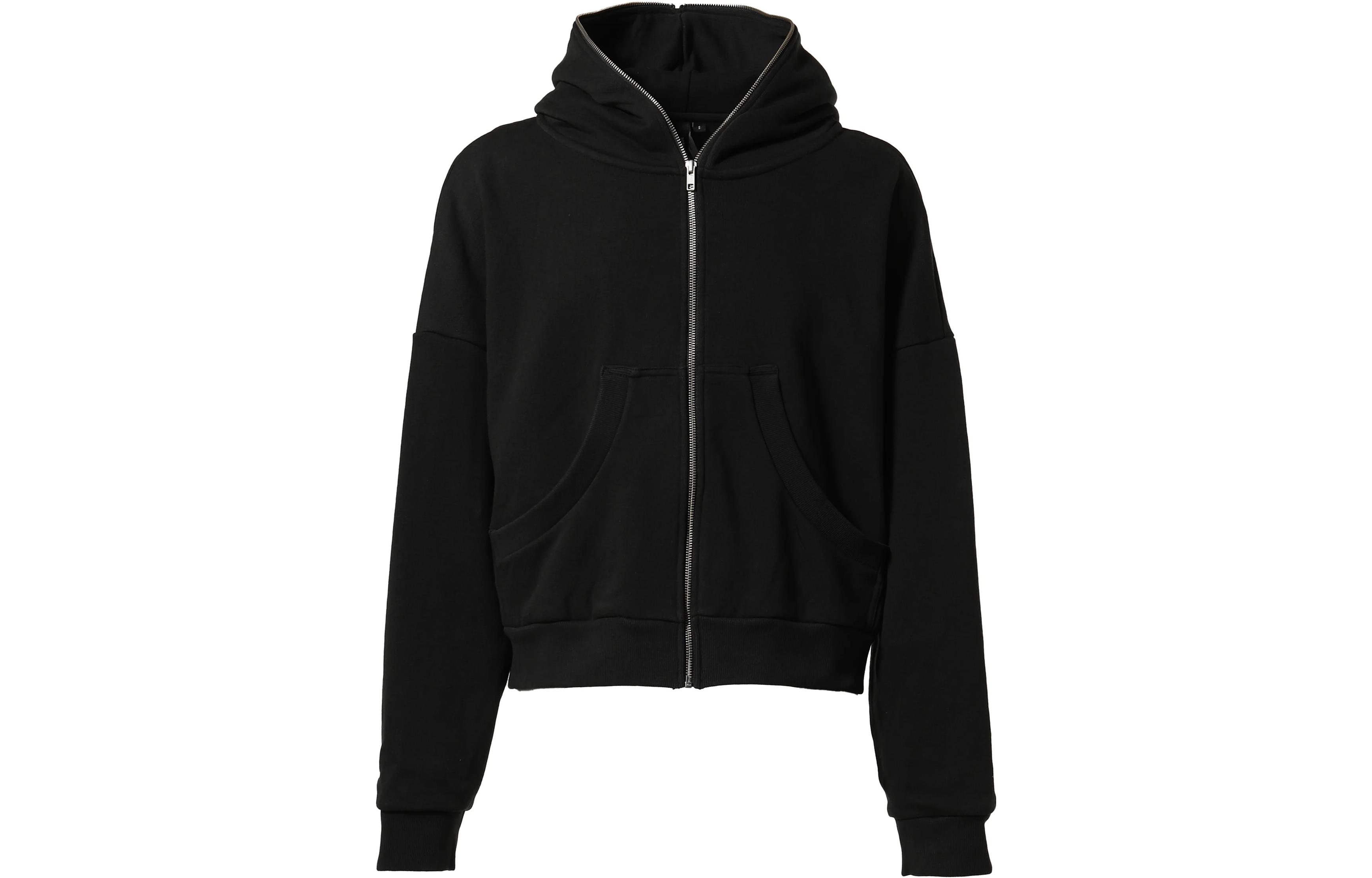 Entire Studios FW23 Black Solid Color Zip-Up Hoodie ES2202SO
