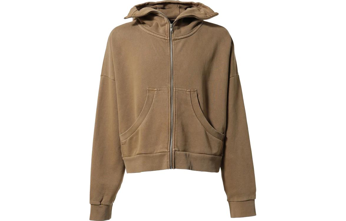 Entire Studios FW23 Brown Zip Hoodie with Cork Detailing ES2106CO
