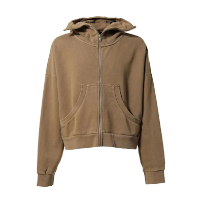 Entire Studios FW23 Brown Zip Hoodie with Cork Detailing ES2106CO