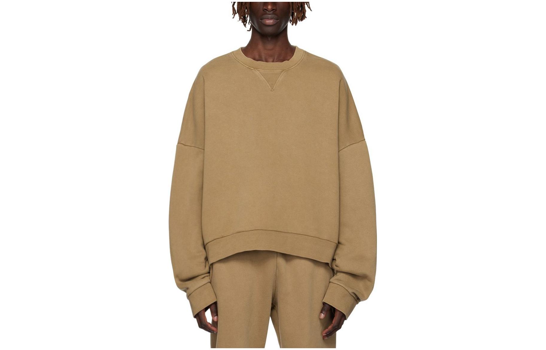 Entire Studios FW23 Cork Pullover Crewneck Oversized Ribbed Long-Sleeve Sweatshirt 232940M204002