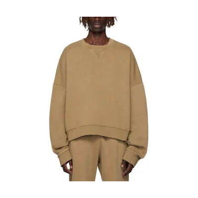 Entire Studios FW23 Cork Pullover Crewneck Oversized Ribbed Long-Sleeve Sweatshirt 232940M204002