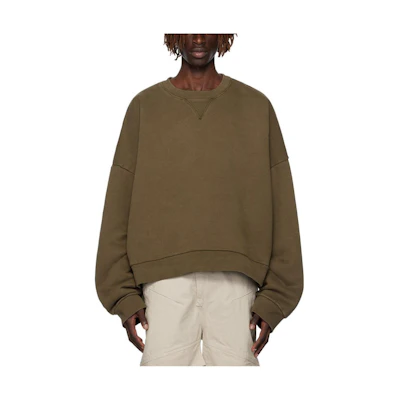 Entire Studios FW23 Crewneck Oversized Ribbed Sweatshirt Brown Style 232940M204001