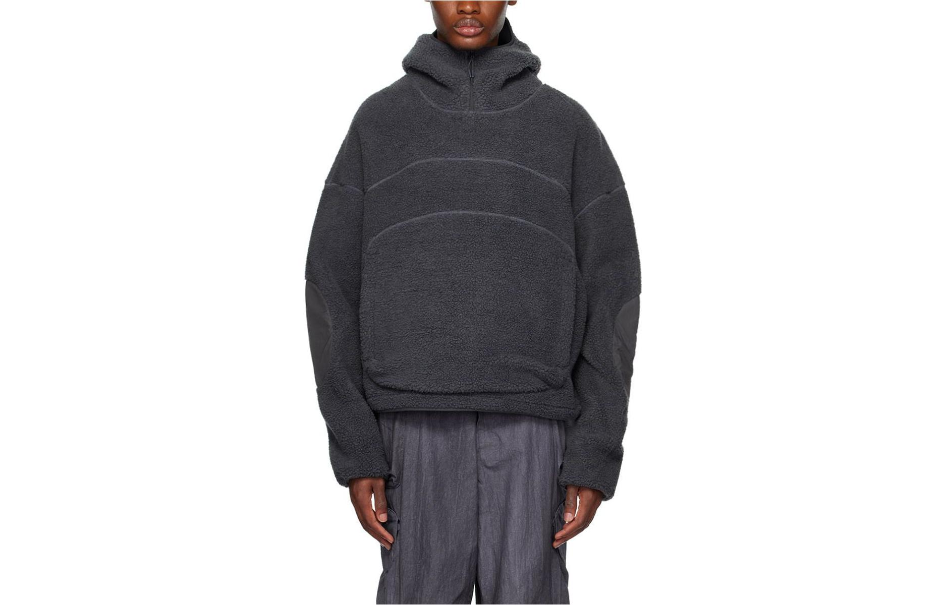 Entire Studios FW23 Gray Pullover Hoodie with Drawstring and Long Sleeves 232940M180000