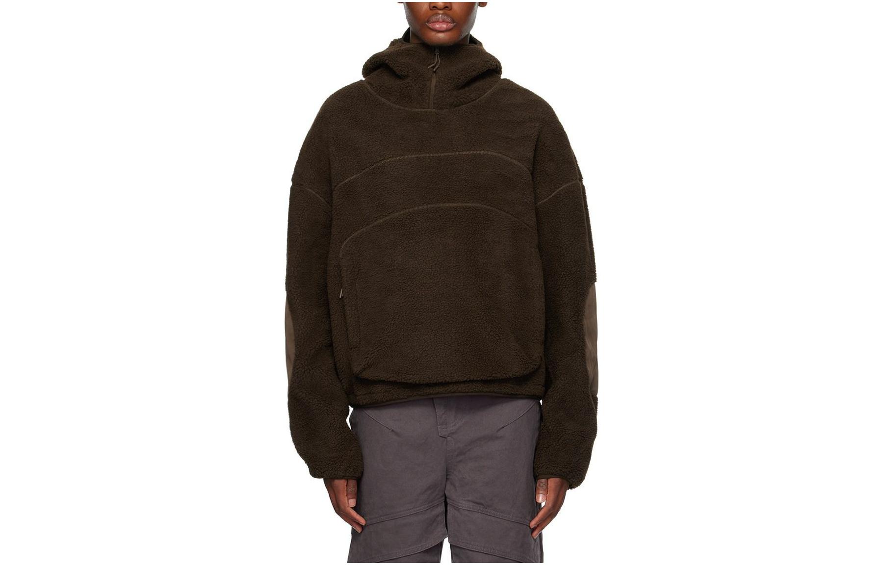 Entire Studios FW23 Oversized Brown Hoodie Relaxed Fit Pullover 232940M180001