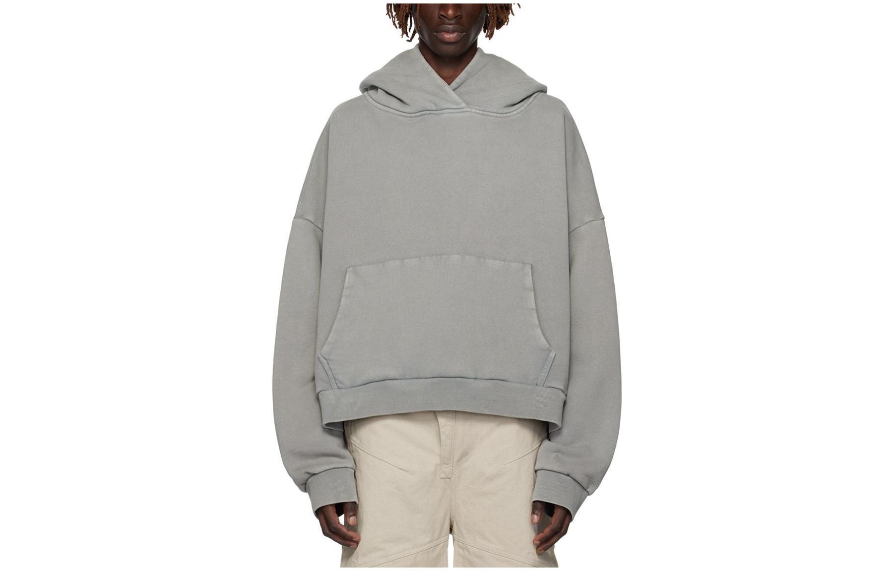 Entire Studios FW23 Oversized Solid Color Hoodie Grey Long-Sleeve Pullover 232940M202004