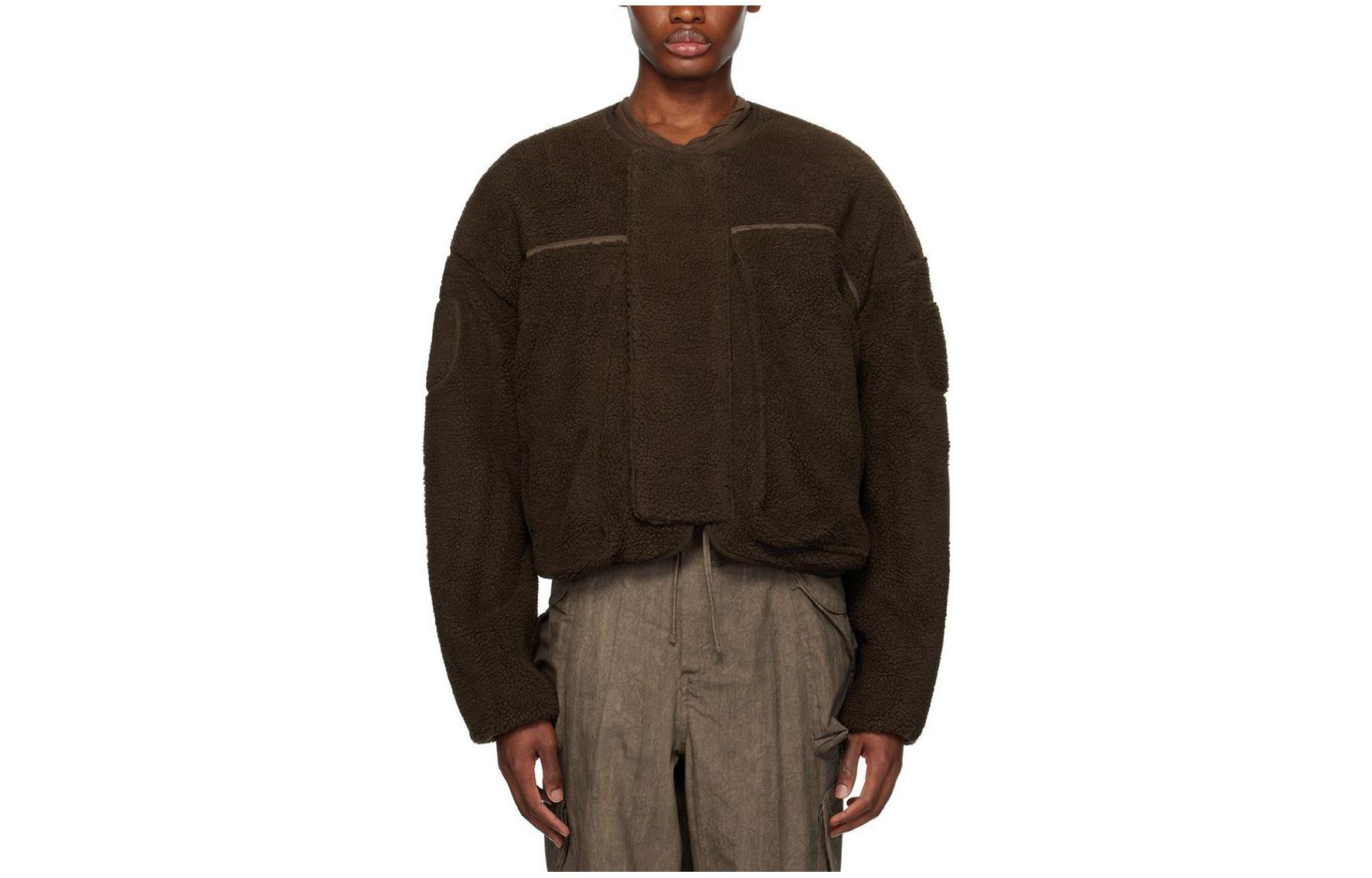 Entire Studios FW23 Patchwork Oversized Zip Jacket Brown Mens 232940M176002