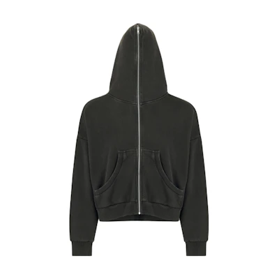 Entire Studios FW23 Uniform Full-Zip Hoodie Washed Black Unisex ES2202WB