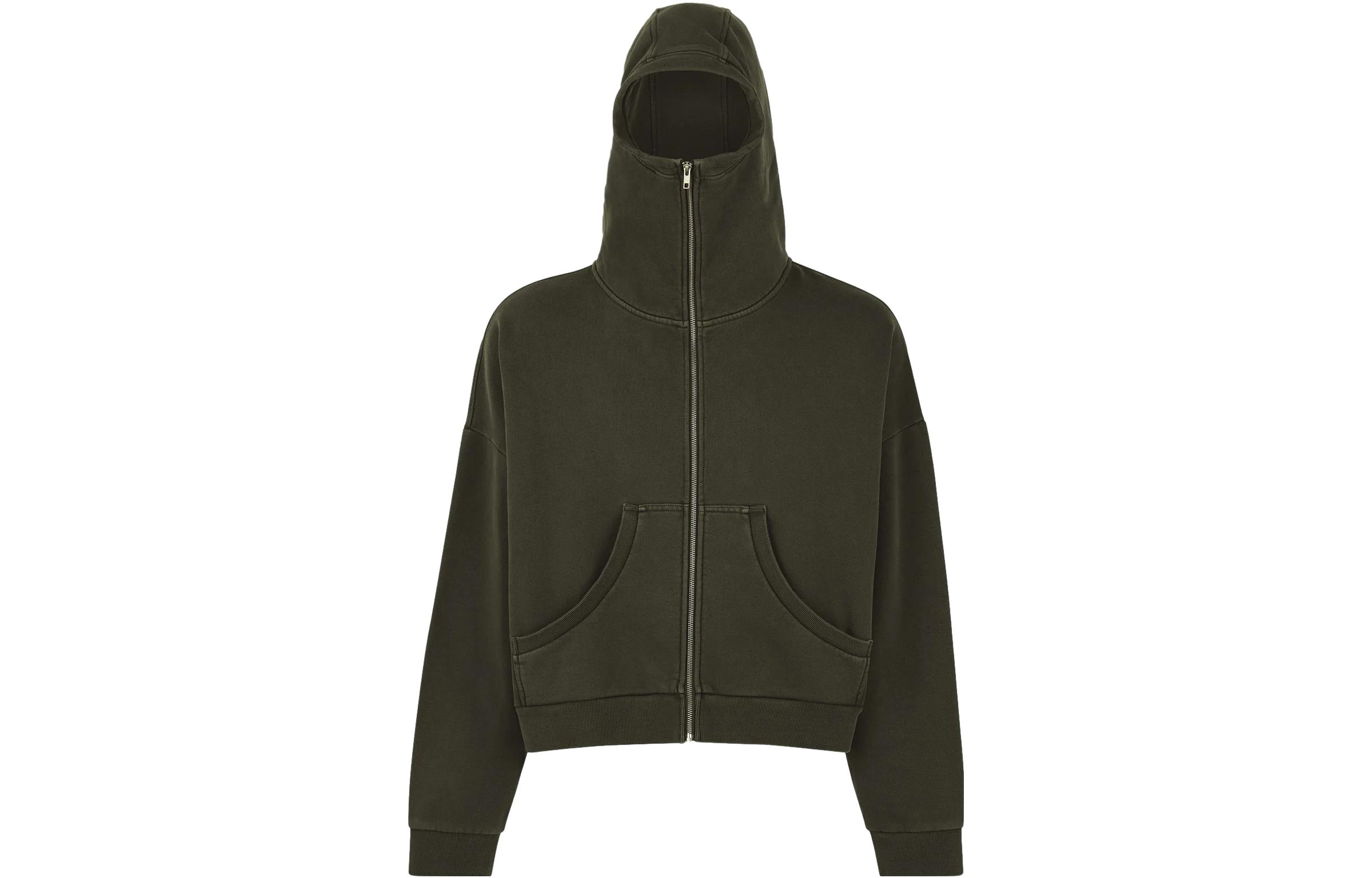Entire Studios FW23 Uniform Hoodie Military Green Unisex Pullover with Metal Zipper ES2106MI