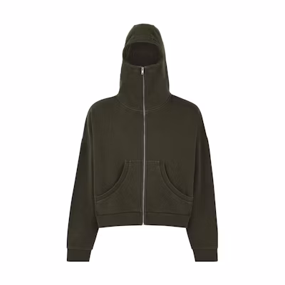 Entire Studios FW23 Uniform Hoodie Military Green Unisex Pullover with Metal Zipper ES2106MI