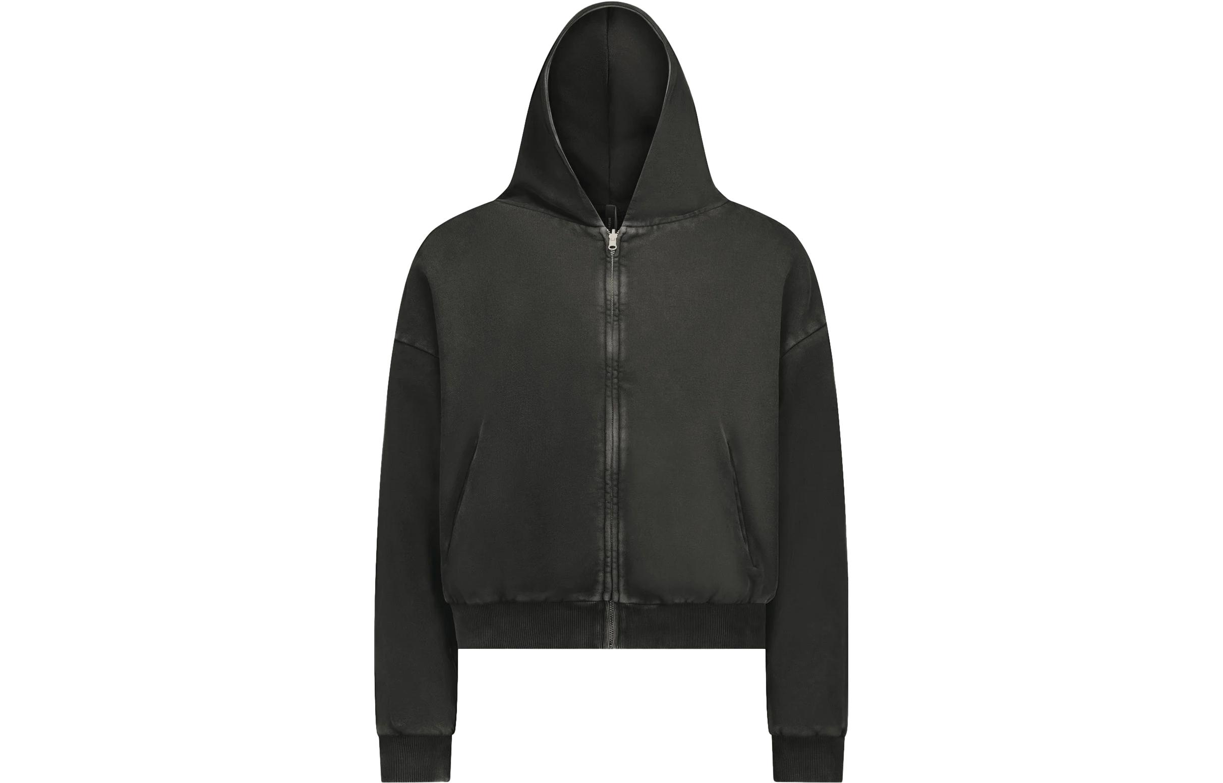 Entire Studios FW23 Uniform Hoodie Zip-Up Unisex Washed Black ES2488WB