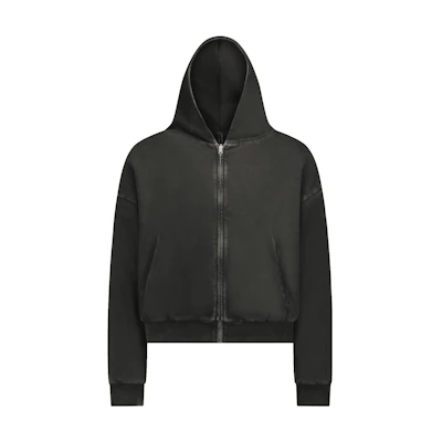 Entire Studios FW23 Uniform Hoodie Zip-Up Unisex Washed Black ES2488WB