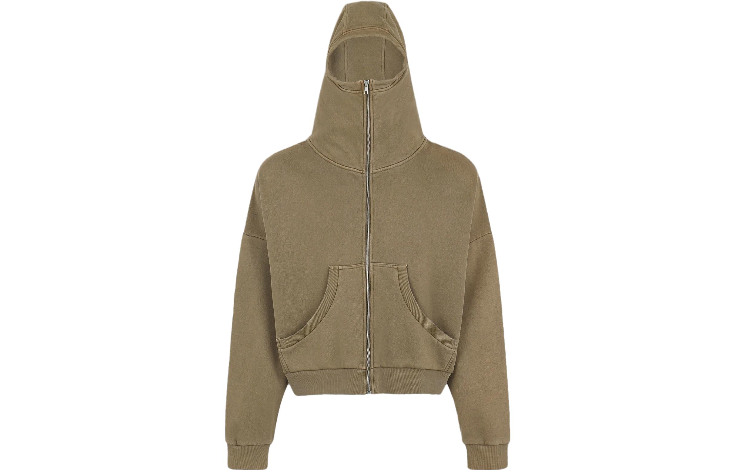 Entire Studios FW23 Uniform Unisex Hoodie with Metal Zipper - Khaki ES2106C0
