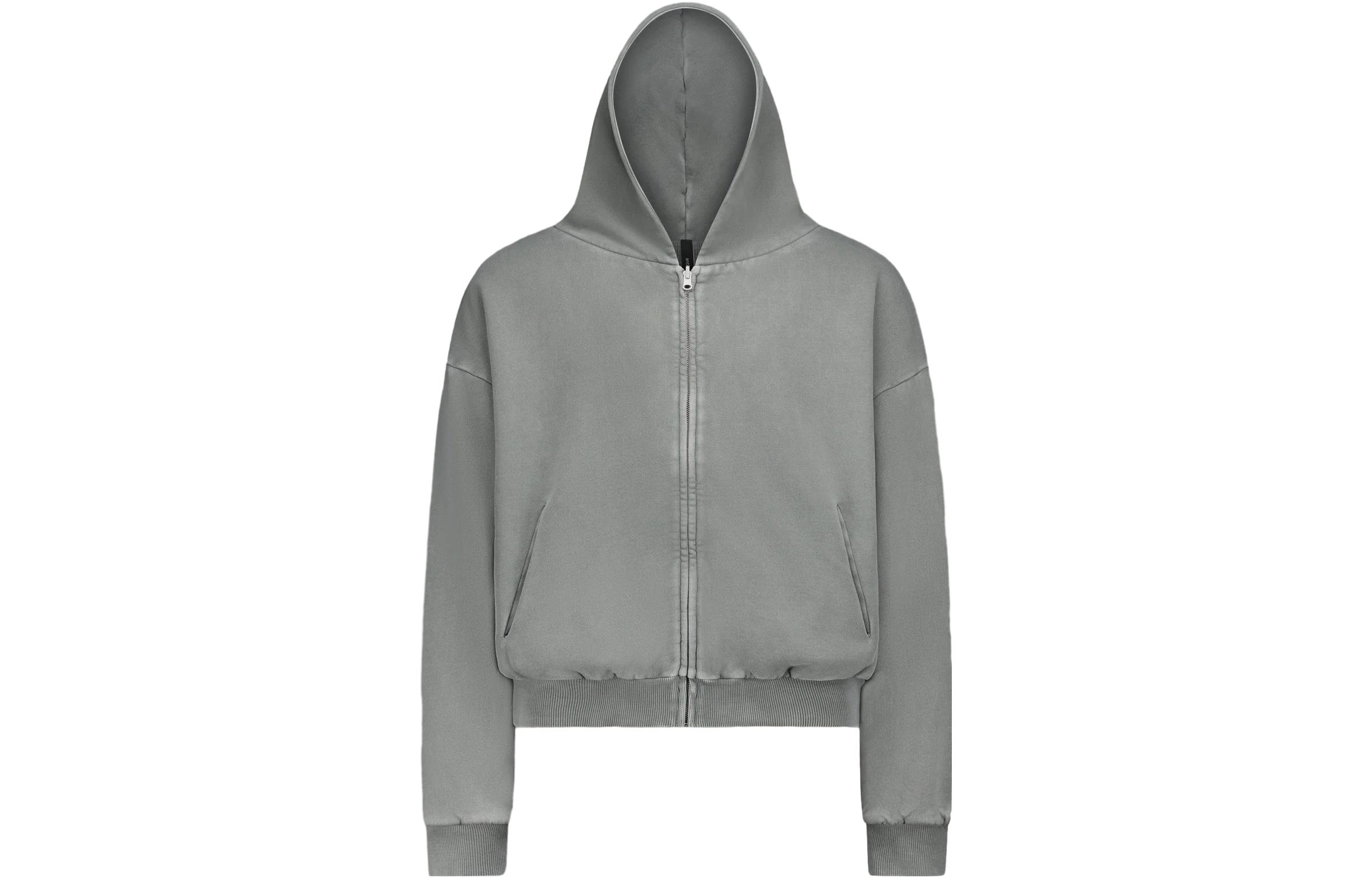 Entire Studios FW23 Uniform Unisex Solid Zip-Up Sweatshirt Rhino Gray ES2488RH