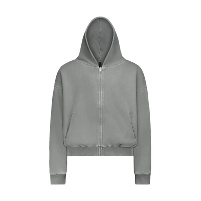 Entire Studios FW23 Uniform Unisex Solid Zip-Up Sweatshirt Rhino Gray ES2488RH