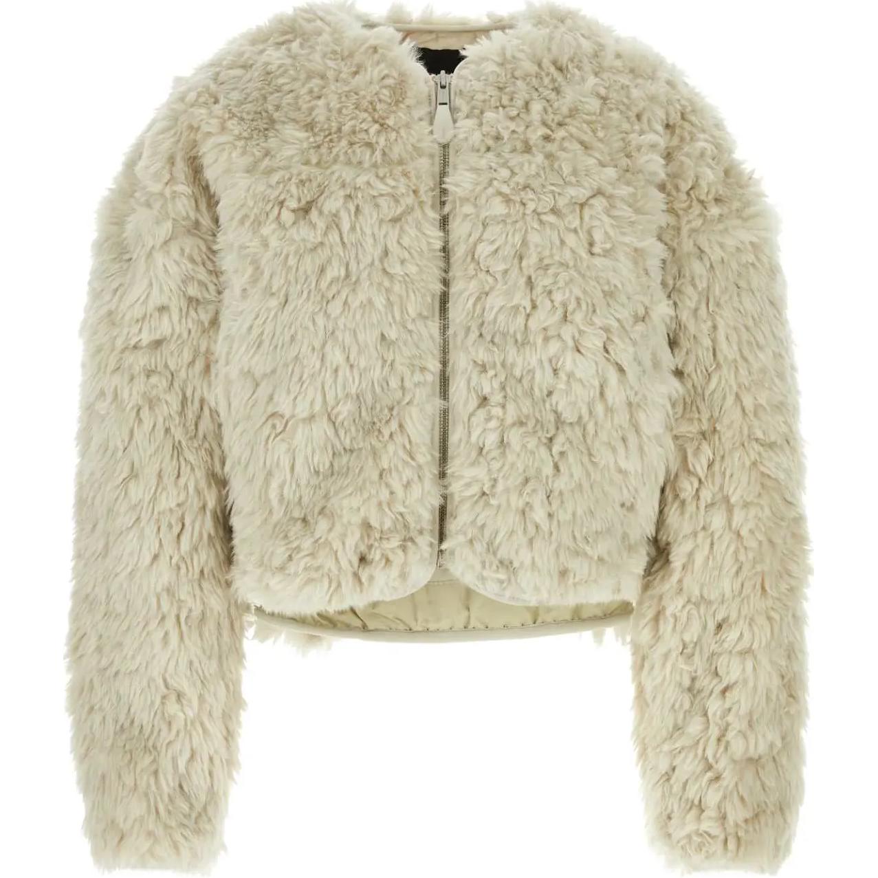 Entire Studios Ivory Unisex Faux Fur Zip Jacket ES2416-ELM