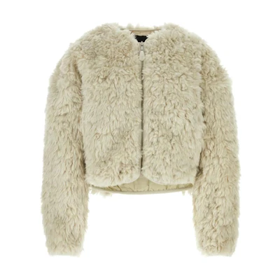 Entire Studios Ivory Unisex Faux Fur Zip Jacket ES2416-ELM
