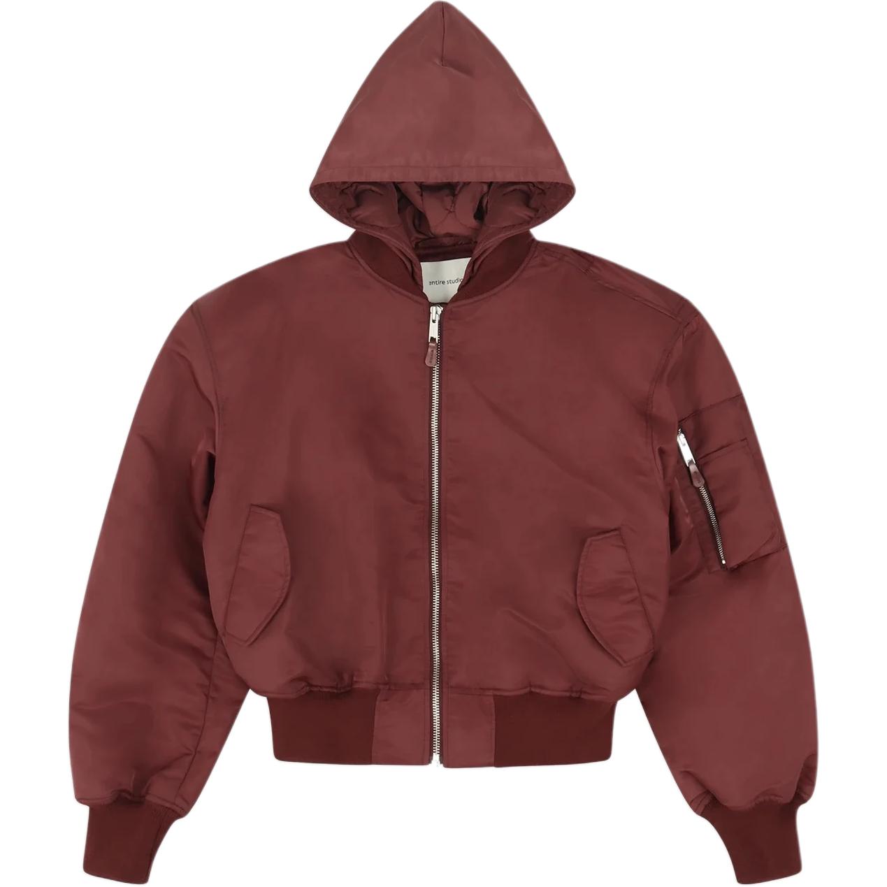 Entire Studios Solid Color Red Cropped Hoodie Jacket Unisex ES2539GA
