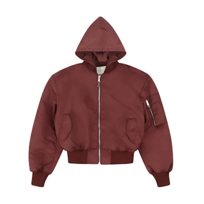 Entire Studios Solid Color Red Cropped Hoodie Jacket Unisex ES2539GA