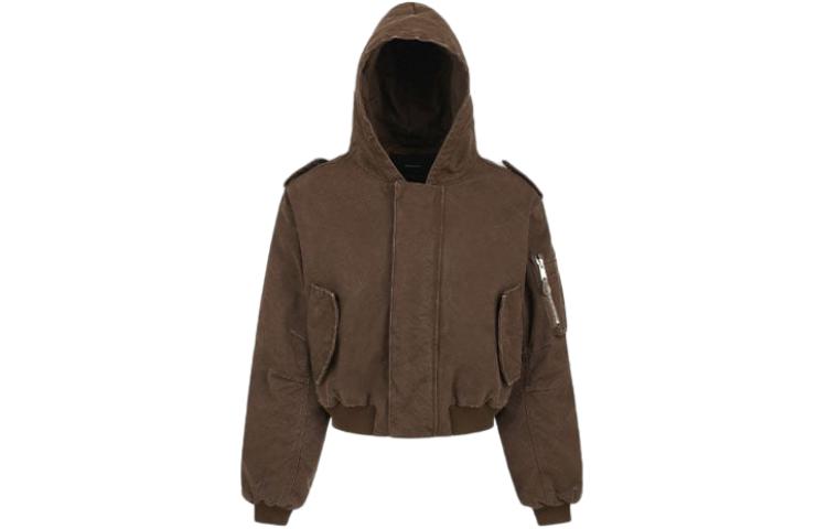 Entire Studios SS24 Drop6 Washed Velcro Detail Hoodie Jacket Unisex Muddy Color ES2307MM