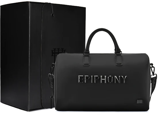 Epiphqny Black Waterproof Metal Logo Multi-Function Travel Bucket Bag Unisex 52087 Buy Epiphqny Black Waterproof Metal Logo Multi-Function Travel Bucket Bag Unisex 52087