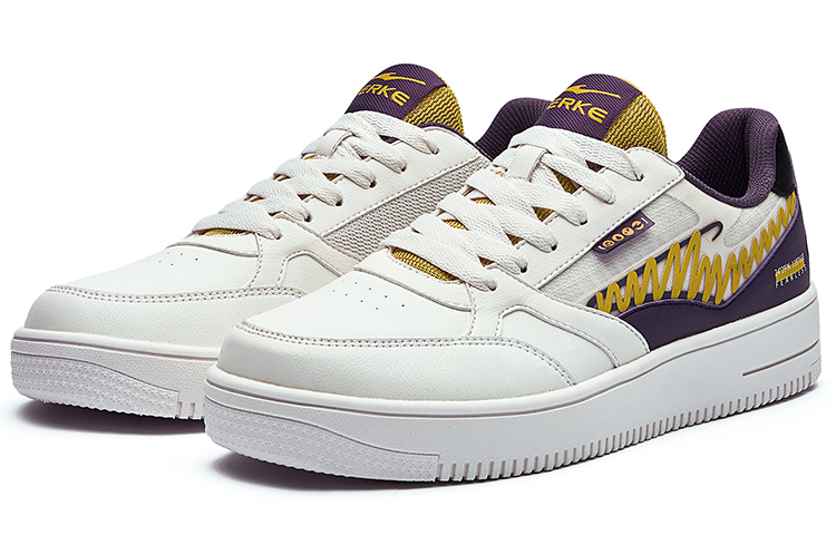 ERKE Casual Skate Shoes 'Logo Graffiti White Purple' 圖 3