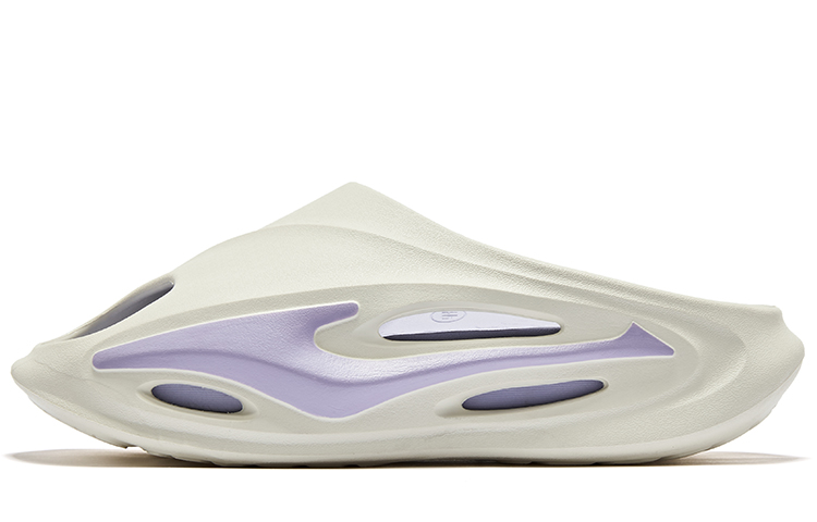 ERKE Collab Clog 'White Purple' 'Zhi Jing Qi Dan Fearless'