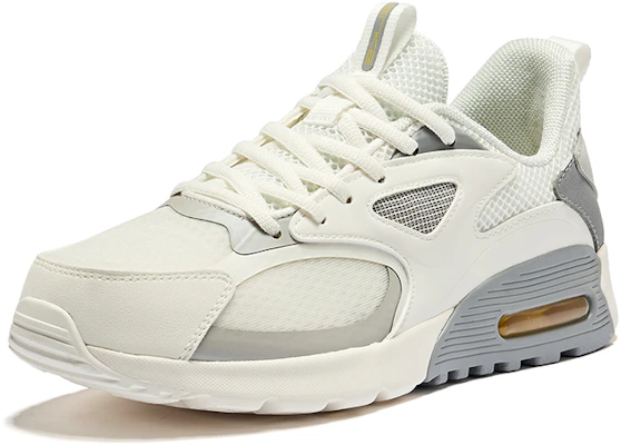 鴻星爾克 網格拼接 減震耐磨 低幫 跑步鞋 男款 白灰色 Lookbook 鴻星爾克 網格拼接 減震耐磨 低幫 跑步鞋 男款 白灰色