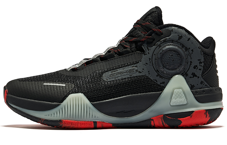 ERKE Hongxing Basketball Mid 'Black Red'