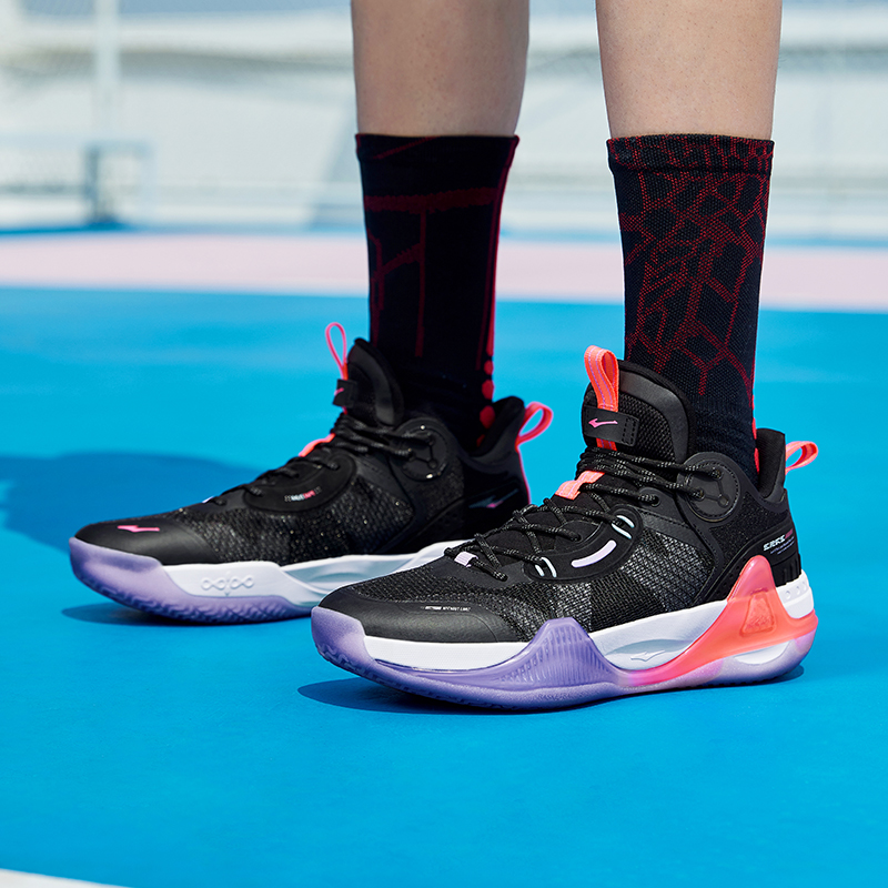 ERKE Hongxing Basketball Shoes Low 'Black Purple' 圖 6