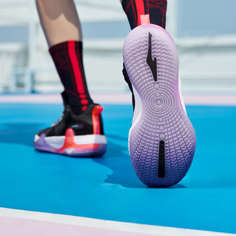 ERKE Hongxing Basketball Shoes Low 'Black Purple' 圖 7