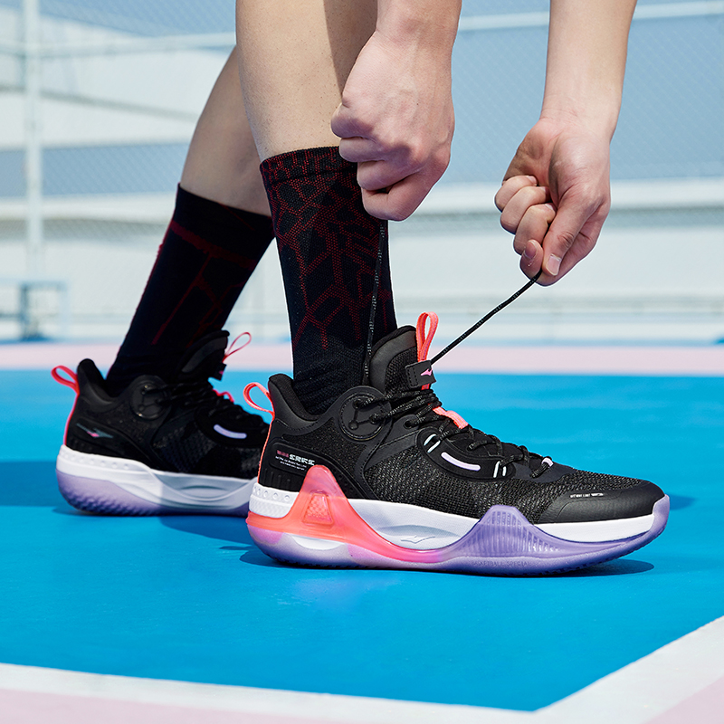 ERKE Hongxing Basketball Shoes Low 'Black Purple' 圖 8