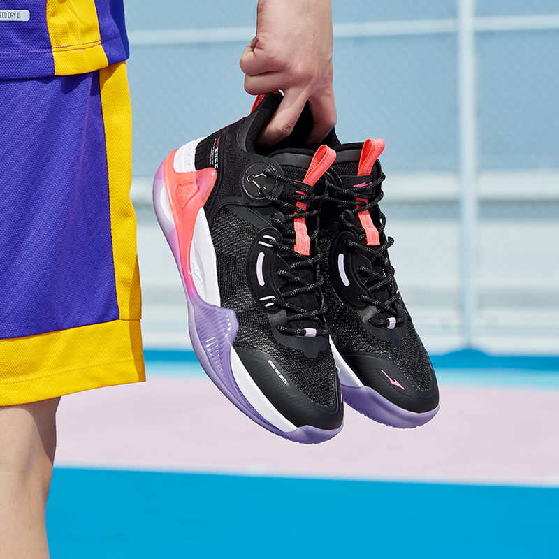ERKE Hongxing Basketball Shoes Low 'Black Purple' 圖 9