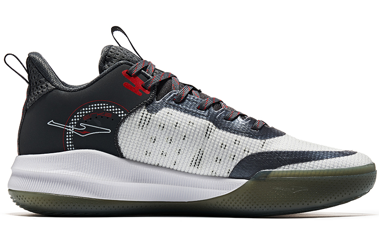 ERKE Hongxing Basketball Shoes Low 'Black White' 圖 2