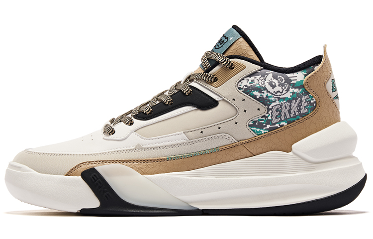 ERKE Hongxing Basketball Style Mid 'Battery Panda - Brown'