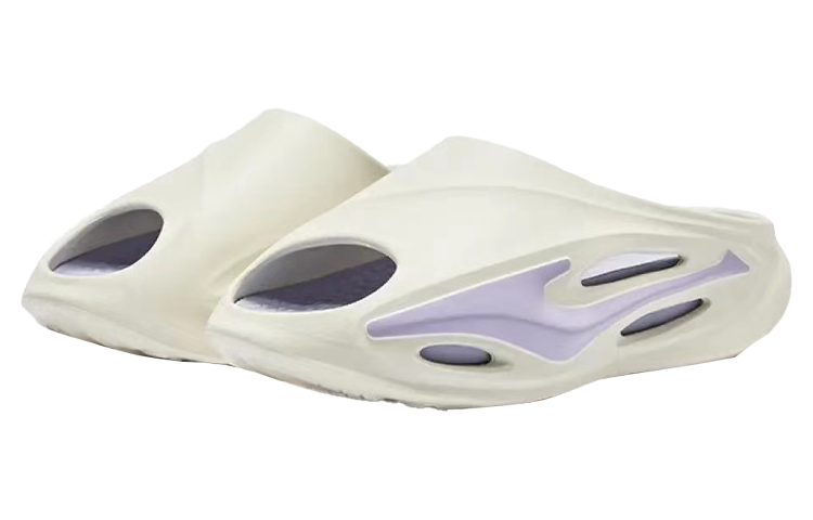 ERKE Hongxing CMFT Soft Sole Sports Slides 'Rubber Bud White/Light Lilac' 'Zhi Jing Fearless' 圖 3