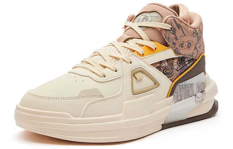 Lookbook 鴻星爾客 電池熊貓 厚底休閒拼接 高筒 板鞋 男款 羽毛白麋鹿棕