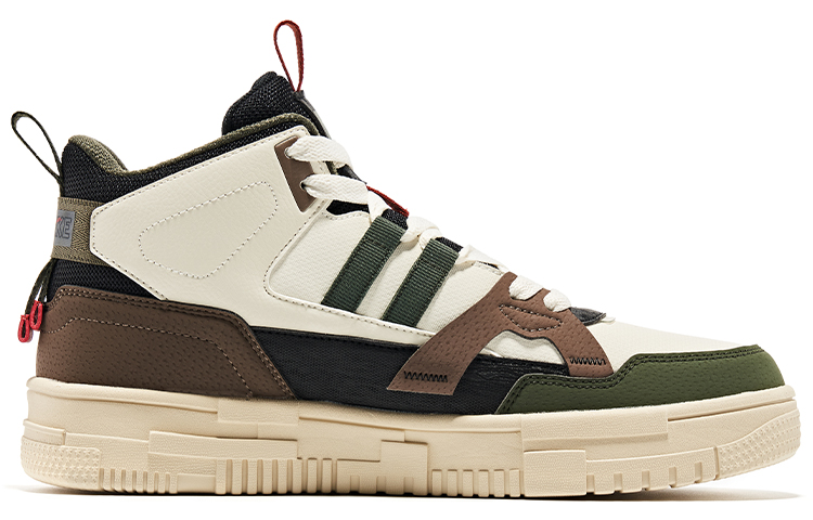 Order 鴻星爾克 輕便耐磨緩震 高筒 板鞋 男款 未漂本色深綠