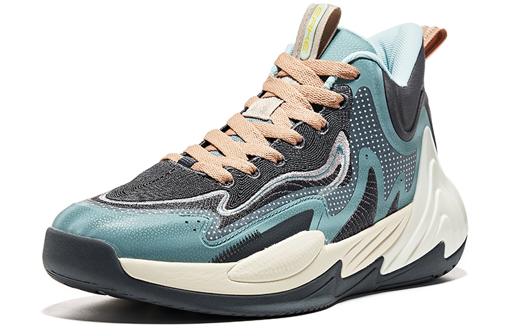 Lookbook 鸿星尔克 中帮篮球鞋 '灰绿色' 11122304287-107