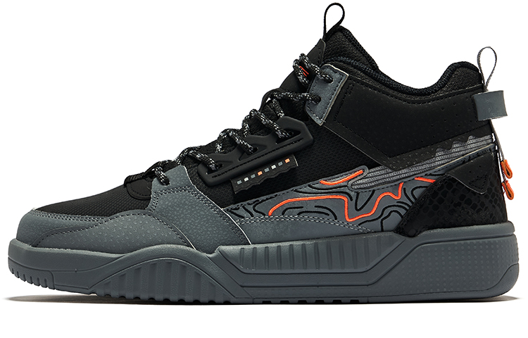 ERKE Hongxing Mid-Top Sneakers 'Solid Black Deep Cool Grey'