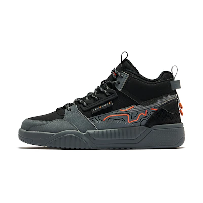 ERKE Hongxing Mid-Top Sneakers 'Solid Black Deep Cool Grey'