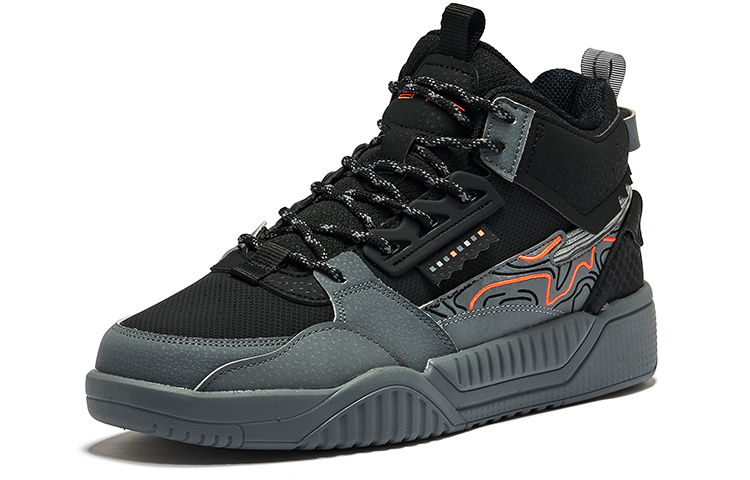 ERKE Hongxing Mid-Top Sneakers 'Solid Black Deep Cool Grey' 圖 3