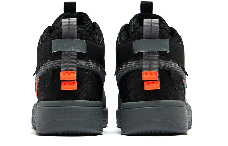 ERKE Hongxing Mid-Top Sneakers 'Solid Black Deep Cool Grey' 圖 4