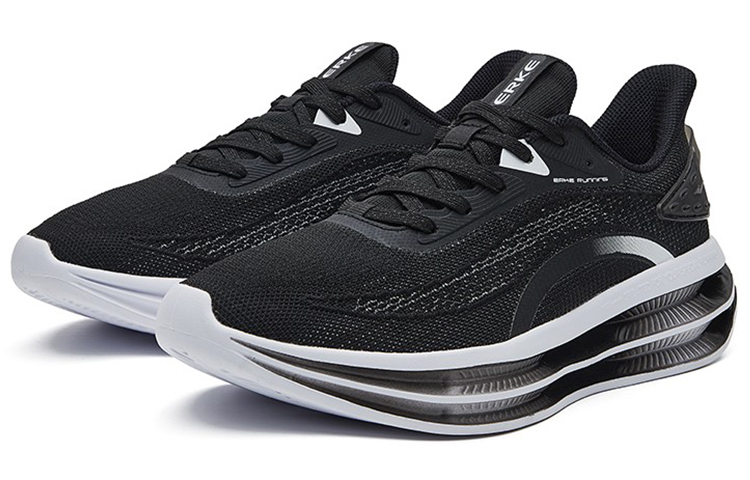 ERKE Knit Low-Top Running Shoes 'Black White' 圖 2