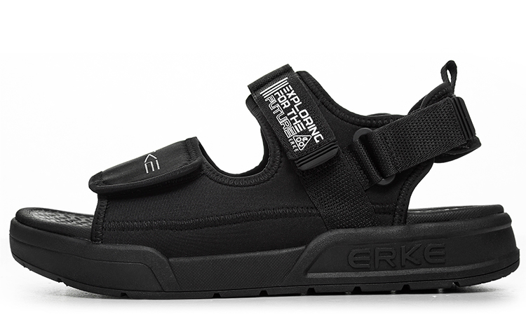 ERKE Magic Tape Sandals 'Solid Black'