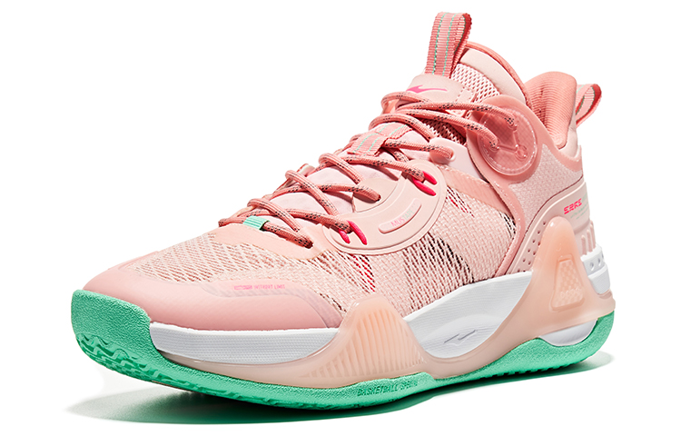 ERKE Peak Low-Top Basketball 'Apricot Pink Neon Sun' 圖 3