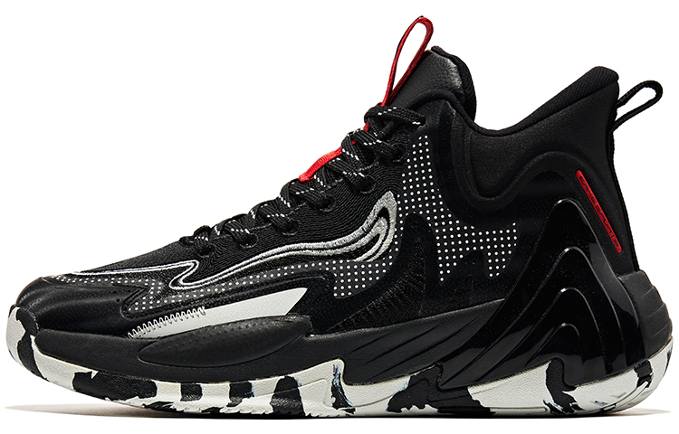 ERKE Peak Shock-Absorbing Non-Slip Durable Mid-Top Basketball Shoes 'Black Grey' 11122304287-002