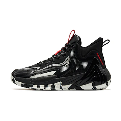 ERKE Peak Shock-Absorbing Non-Slip Durable Mid-Top Basketball Shoes 'Black Grey'